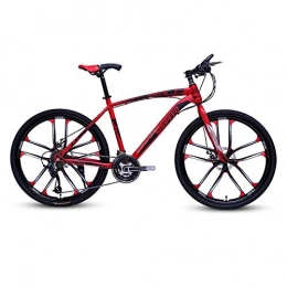DGAGD Mountain Bike DGAGD 26 inch mountain bike bicycle adult portable road variable speed bicycle ten cutter wheels-Black red_27 speed