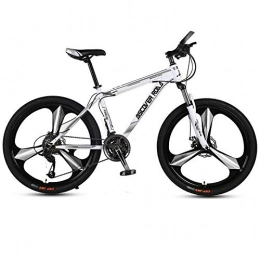 DGAGD Mountain Bike DGAGD 26 inch mountain bike bicycle adult variable speed dual disc brake high carbon steel bicycle tri-cutter-white_30 speed