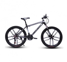 DGAGD Mountain Bike DGAGD 26 inch mountain bike bicycle men and women lightweight dual disc brakes variable speed bicycle ten cutter wheels-Black and white_27 speed