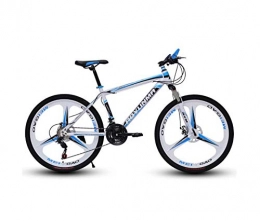 DGAGD Mountain Bike DGAGD 26 inch mountain bike bicycle men's and women's lightweight dual disc brakes variable speed bicycle three-wheel-White blue_30 speed