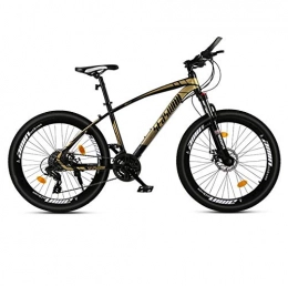 DGAGD Mountain Bike DGAGD 26 inch mountain bike male and female adult ultralight racing light bicycle spoke wheel-black gold_27 speed