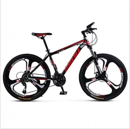 DGAGD Mountain bike bicycle 24/26 inch disc brake shock absorption men's and women's variable speed bicycle-three-wheel black and red-30 speed