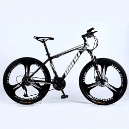 DLC Bike DLC Country Mountain Bike 26 inch with Double Disc Brake, Adult MTB, Hardtail Bicycle with Adjustable Seat, Thickened Carbon Steel Frame, Black, 3 Cutters Wheel, 21 Stage Shift, 27 Stage Shift, 26Inches