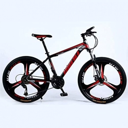 DLC Bike DLC Country Mountain Bike 26 inch with Double Disc Brake, Adult MTB, Hardtail Bicycle with Adjustable Seat, Thickened Carbon Steel Frame, Black&Amp;Red, 3 Cutters Wheel, 30 Stage Shift, 30 Stage Shift,