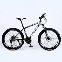DLC Bike DLC Country Mountain Bike 26 inch with Double Disc Brake, Adult MTB, Hardtail Bicycle with Adjustable Seat, Thickened Carbon Steel Frame, Black, Spoke Wheel, 21 Stage Shift, 30 Stage Shift, 26Inches