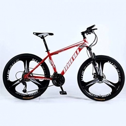 DLC Bike DLC Country Mountain Bike 26 inch with Double Disc Brake, Adult MTB, Hardtail Bicycle with Adjustable Seat, Thickened Carbon Steel Frame, Red, 3 Cutters Wheel, 30 Stage Shift, 30 Stage Shift, 26Inches