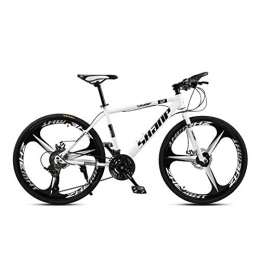 DOMDIL Mountain Bike DOMDIL- Country Mountain Bike 24 Inches, Aadolescents MTB, Hardtail Bicycle with Adjustable Seat, Suitable for Children and Student, White, 3 Cutter, 21-stage shift