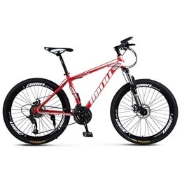 DULPLAY Bike DULPLAY Adult Mountain Bike, High-carbon Steel Mountain Bicycle With Front Suspension, Lightweight Dual Disc Brake Mountain Bikes Red 26", 21-speed