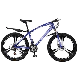 DULPLAY Bike DULPLAY Mountain Bicycle With Front Suspension Adjustable Seat, Lightweight Mountain Bikes Bicycles, Strong Frame Disc Brake Mountain Bike Blue 3 Spoke 26", 21-speed