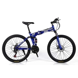 DULPLAY Mountain Bike DULPLAY Mountain Bicycle With Front Suspension Adjustable Seat, Mountain Bike For Adult, High-carbon Steel Hardtail Mountain Bikes Blue 24", 30-speed