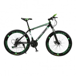 DWQuee 26 Inch Men's Mountain Bikes - 21 Speed Double Disc Brake - High-carbon Steel Hardtail Mountain Bike, Mountain Bicycle with Front Suspension Adjustable Seat (Green)