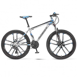 DXIUMZHP Mountain Bike DXIUMZHP Dual Suspension Off-road Mountain Bike, Bicycle, Light Road Bike, 10 Knife Wheels, 30 Speed, Efficient Shock Absorption (Color : White, Size : 24 inches)