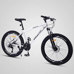 EAHKGmh Bike EAHKGmh 26 inch Mountain Bike 21 / 24 / 27 Speed Shock Absorption Double Disc Brakes Ultra Light Teen Male and Female Students Adult (Color : White, Size : 21 speed)