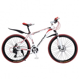 EAHKGmh Mountain Bike EAHKGmh Carbon Steel Mountain Bike 26 inch Bicycle with Derailleur System and Double Disc Brake Small Portable City Bicycle for Men Women (Color : White, Size : 27 speed)
