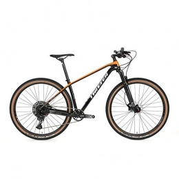 Edman Bike Edman Mountain bike, carbon fiber body, 12-speed 27-inch barrel axle, male and female off-road bikes, adult bikes-Black orange_27.5 * 19 inch