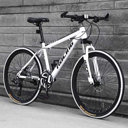 ETWJ Bike ETWJ 26 Inch Mountain Bikes, Men's Dual Disc Brake Mountain Bike, Adjustable Seat, High-Carbon Steel Frame, Spoke Tires (Color : B, Size : 27)