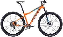 ETWJ Mountain Bike ETWJ 9 Speed Hardtail Mountain Bikes Unisex, Aluminum Frame Men's Bicycle with Front Suspension, All Terrain Mountain Bike (Color : Orange, Size : 29Inch)