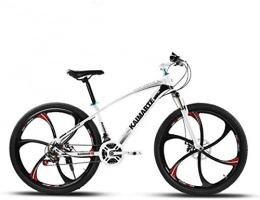 ETWJ Mountain Bike ETWJ Adult Variable Speed Mountain Bike, Double Disc Brake, Beach Snowmobile Bicycle, Upgrade High-Carbon Steel Frame, 26 Inch (Color : White, Size : 24 speed)