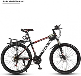 ETWJ Mountain Bike ETWJ Mountain Bike Bicycle, PVC and All Aluminum Pedals, Aluminum Alloy Frame, Double Disc Brake, 26 Inch Wheels, 21 / 24 / 27 / 30 Speed, Spoke Wheel (Color : A, Size : 21)
