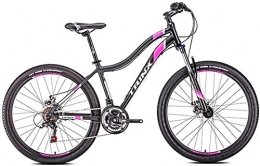 ETWJ Bike ETWJ Womens Mountain Bikes, 21-Speed Dual Disc Brake Mountain Trail Bike, Front Suspension Hardtail Mountain Bike, Adult Bicycle (Color : 26 Inches Black)
