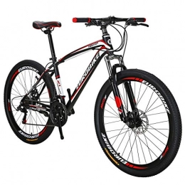 EUROBIKE Bike Eurobike 27.5 Mountain Bike Wheels For Adult Men and Women MTB 21Speed X1 (red)