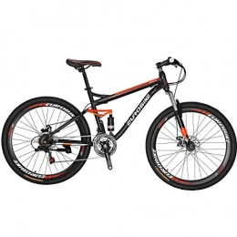 Eurobike Full Suspension Mountain Bike 21 Speed Bicycle 27.5 inches mens MTB Daul Disc Brakes
