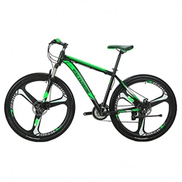 EUROBIKE Bike Eurobike JMC X9 Mountain Bike 29 Inches 21 Speed 3-Spoke Wheels Dual Disc Brake Aluminum Frame MTB Bicycle (Green-K)