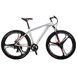 EUROBIKE Bike Eurobike JMC X9 Mountain Bike 29 Inches 21 Speed 3-Spoke Wheels Dual Disc Brake Aluminum Frame MTB Bicycle (Silver -K)