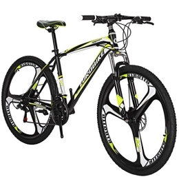 EUROBIKE Bike Eurobike Mountain Bike, 21 Speeds Bike, 17.5Inch Carbon Steel Frame, 27.5 Inch Wheels, Disc Brakes, Multiple Colors[UK In Stock] (K-yellow)