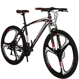 EUROBIKE Mountain Bike Eurobike Mountain Bike, 27.5 inch Hardtail Mountain Bike for Youth / Men Womens Bike Disc Brakes Bicycle for Adults (3-Spoke wheels Red)