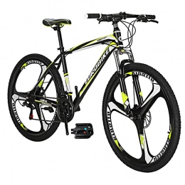 EUROBIKE Mountain Bike Eurobike X1 Mountain Bike 21 Speed 27.5 Inch K Wheels Dual Disc Brake Mountain Bicycle Black Yellow