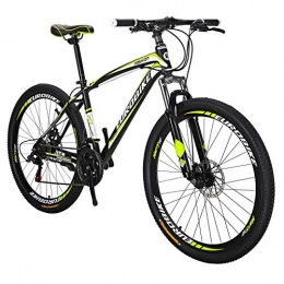 Extrbici X1 Moutain Bikes 21 Speed Dual Disc Brake 27.5 Wheels Suspension Fork (Black yellow)