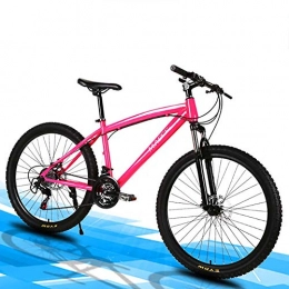F-JWZS Bike F-JWZS Suspension Mountain Bike, 21 / 24 / 27 Speed, Unisex with Double Disc Brake, for Student, Child, Adult Commuter City, Pink, 24speed