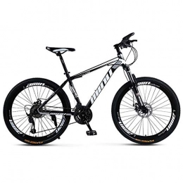 F-JWZS Mountain Bike F-JWZS Unisex 26 Inch Suspension Mountain Bike, 21 / 24 / 27 / 30 Speed, with Double Disc Brake, for Student, Child, Adult Commuter City, Black, 27Speed