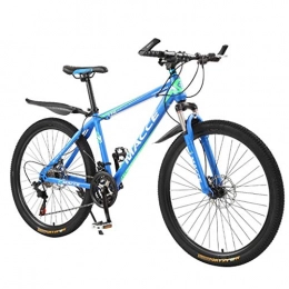 FacaiNICE Bike FacaiNICE High-Carbon Steel Frame Racing Outdoor Mountain Cycling - 26Inch 24-Speed Men and Women Variable Speed Bicycle Double Disc Brake Full Suspension Trek Bicycle (Blue)