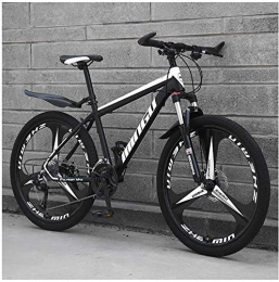 FANLIU Bike FANLIU 24 Inch Mountain Bikes, Mens Women Carbon Steel Bicycle, 30-Speed Drivetrain All Terrain Mountain Bike with Dual Disc Brake, 21Vitesses, Cyan 3 Spoke (Color : 21vitesses, Size : Black 3 Spoke)