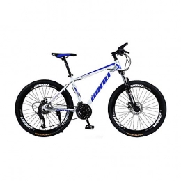 Fenfen-cz Mountain Bike Fenfen-cz 26 Inch Mountain Bike Aluminum Frame Bicycle Fork Suspension 3 Spoke Wheels Double Disc Brakes Bicycle Aluminum Racing Bicycle Outdoor Cycling (Color : White Blue, Size : 24 speed)