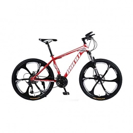 Fenfen-cz Mountain Bike Aluminum Frame Bicycle Fork Suspension 3 Spoke Wheels Double Disc Brakes Bicycle Aluminum Racing Bicycle Outdoor Cycling (26'', 21/24 Speed) (Color : Red, Size : 24 speed)