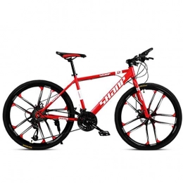FENGFENGGUO Bike FENGFENGGUO Mountain Bike Bicycle 26 Inch 21 / 24 / 27 / 30 Speed Dual Disc Brake Integrated Wheel Off-Road Variable Speed Men And Women Sports Bicycle Adjustable Seat, Red, 24 speed