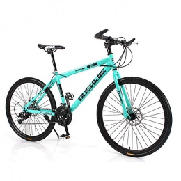 FLYFO Mountain Bike FLYFO Adult Mountain Bike, 26-Inch Men And Women Shock Absorber Variable Speed Student Bikes, 21 / 24 / 27 / 30 Speed Couple Mountain Bicycle, MTB, Green, 27 speed
