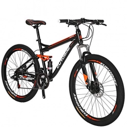 EUROBIKE Mountain Bike Full Suspension Mountain Bikes 27.5 Inches Wheel for Adult 21 Speed Dual Disc Brakes Men Bike Bicycle (Wheel 1)