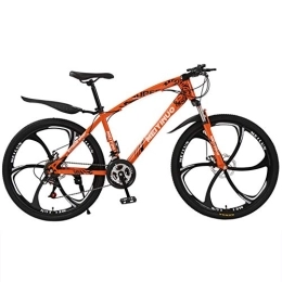 FXMJ Bike FXMJ 26 Inch Mountain Bikes, Mens Women Carbon Steel Bicycle, 27 Speed Drivetrain All Terrain Mountain Bike with Dual Disc, Orange