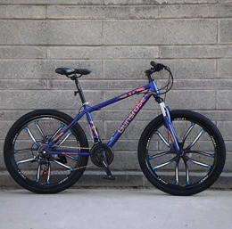 G.Z Bike G.Z Mountain Bike, Carbon Steel Mountain Bike with Dual Disc Brakes, 21-27 Speed Option, 24-26 Inch Wheel Bike, Adult Bicycle Blue, C, 24 inch 27 speed