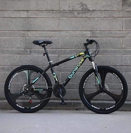 G.Z Bike G.Z Mountain Bikes, Carbon Steel Mountain Bikes with Dual Disc Brakes, 21-27 Speed Options, 24-26 Inch Wheel Bikes, Adult Bikes, Black And Green, A, 26 inch 21 speed
