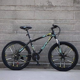 G.Z Bike G.Z Mountain Bikes, Carbon Steel Mountain Bikes with Dual Disc Brakes, 21-27 Speed Options, 24-26 Inch Wheel Bikes, Adult Bikes, Black And Green, C, 24 inch 21 speed