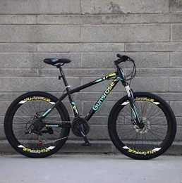 G.Z Bike G.Z Mountain Bikes, Carbon Steel Mountain Bikes with Dual Disc Brakes, 21-27 Speed Options, 24-26 Inch Wheel Bikes, Adult Bikes, Black And Green, D, 24 inch 21 speed