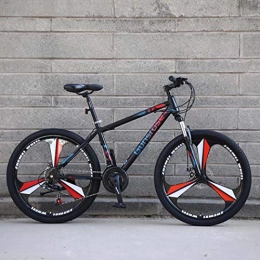 G.Z Bike G.Z Mountain Bikes, Carbon Steel Mountain Bikes with Dual Disc Brakes, 21-27 Speed Options, 24-26 Inch Wheel Bikes, Student Bikes, Black And Red, A, 24 inch 27 speed