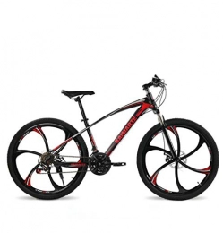 GASLIKE Bike GASLIKE Adult Variable Speed Mountain Bike, Double Disc Brake Bikes, Beach Snowmobile Bicycle, Upgrade High-Carbon Steel Frame, 26 Inch Wheels, Red, 27 speed