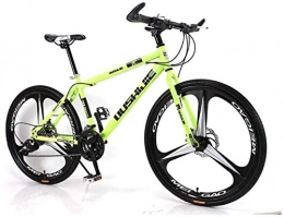 giyiohok Bike giyiohok Mountain Bike Unisex Mountain Bike 21 / 24 / 27 / 30 Speed High-Carbon Steel Frame 26 Inches 3-Spoke Wheels Bicycle Double Disc Brake for Student Black 14 Inches-14 Inches_Green