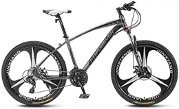 giyiohok Bike giyiohok Mountain Bikes 24 Inches 3-Spoke Wheels Off-Road Road Bicycles High-Carbon Steel Frame Shock-Absorbing Front Fork Double Disc Brake-Black gray_24 speed